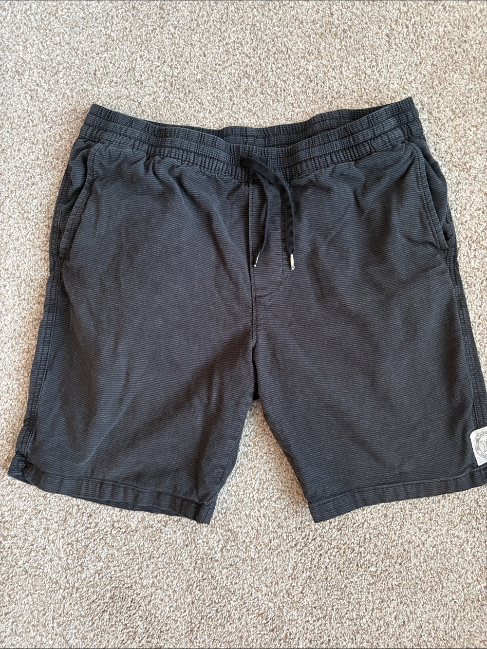 Hurley Men's Black Knit Drawstring Athletic Shorts